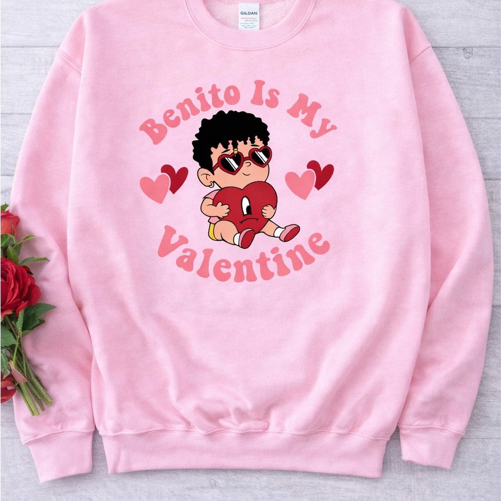 Gildan Pink Valentine Graphic Sweater